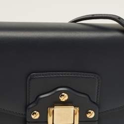 Pre Owned Dolce & Gabbana Dark Blue Leather Lucia Shoulder Bag