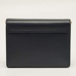 Pre Owned Dolce & Gabbana Dark Blue Leather Lucia Shoulder Bag