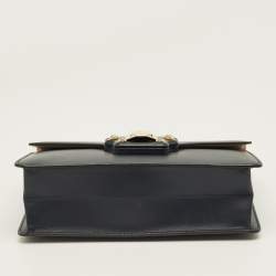 Pre Owned Dolce & Gabbana Dark Blue Leather Lucia Shoulder Bag