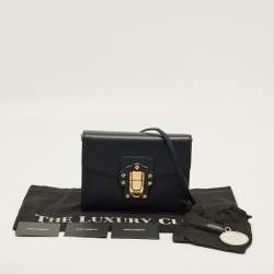 Pre Owned Dolce & Gabbana Dark Blue Leather Lucia Shoulder Bag