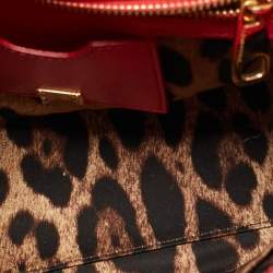 Pre Owned Dolce & Gabbana Coral Pink Leather Medium Miss Sicily Top Handle Bag