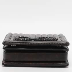 Pre Owned Dolce & Gabbana Black Leather DG Girls Crossbody Bag