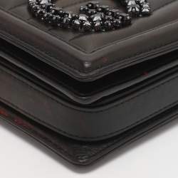 Pre Owned Dolce & Gabbana Black Leather DG Girls Crossbody Bag