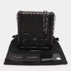 Pre Owned Dolce & Gabbana Black Leather DG Girls Crossbody Bag