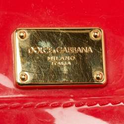 Pre Owned Dolce & Gabbana Red Rubber Miss Sicily Top Handle Bag
