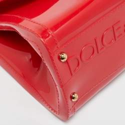 Pre Owned Dolce & Gabbana Red Rubber Miss Sicily Top Handle Bag