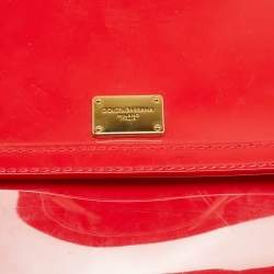 Pre Owned Dolce & Gabbana Red Rubber Miss Sicily Top Handle Bag
