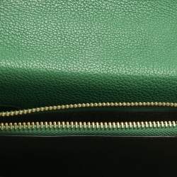 Pre Owned Dolce & Gabbana Green Leather Small Rosalia Shoulder Bag