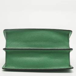 Pre Owned Dolce & Gabbana Green Leather Small Rosalia Shoulder Bag