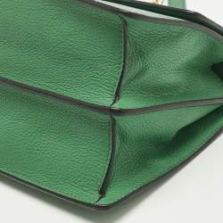 Pre Owned Dolce & Gabbana Green Leather Small Rosalia Shoulder Bag