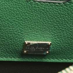 Pre Owned Dolce & Gabbana Green Leather Small Rosalia Shoulder Bag