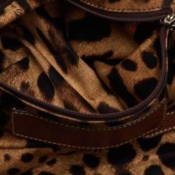 Pre Owned Dolce & Gabbana Beige/Brown Canvas and Leather Miss Pocket Tote