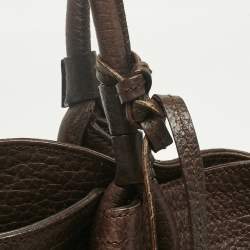 Pre Owned Dolce & Gabbana Brown Leopard Calfhair and Leather Drawstring Hobo