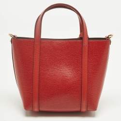 Pre Owned Dolce & Gabbana Red Leather Mini Escape Shopper Tote
