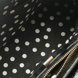 Pre Owned Dolce & Gabbana Black Leather Floral Lucia Top Handle Bag