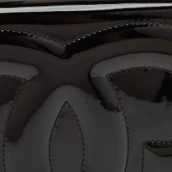 Pre Owned Dolce & Gabbana Black Patent Leather DG Logo Crossbody Bag