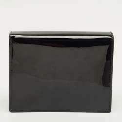 Pre Owned Dolce & Gabbana Black Patent Leather DG Logo Crossbody Bag