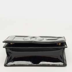 Pre Owned Dolce & Gabbana Black Patent Leather DG Logo Crossbody Bag