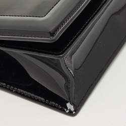 Pre Owned Dolce & Gabbana Black Patent Leather DG Logo Crossbody Bag