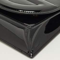 Pre Owned Dolce & Gabbana Black Patent Leather DG Logo Crossbody Bag