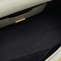 Pre Owned Dolce & Gabbana White Lime Print Leather Small Miss Sicily Top Handle Bag