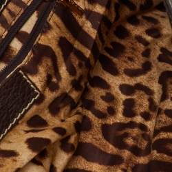 Pre Owned Dolce & Gabbana Dark Brown Leather Studded DG Flap Satchel