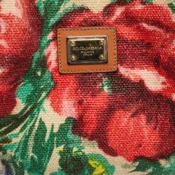 Pre Owned Dolce & Gabbana Multicolor Floral Canvas and Leather Tote