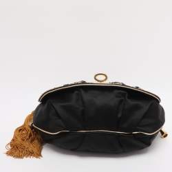 Pre Owned Dolce & Gabbana Black Satin Rhinestone Embellished Crossbody Bag