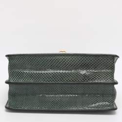 Pre Owned Dolce & Gabbana Multicolor Leather and Lizard Embossed Leather Rosalia Top Handle Bag