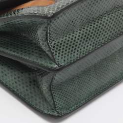 Pre Owned Dolce & Gabbana Multicolor Leather and Lizard Embossed Leather Rosalia Top Handle Bag