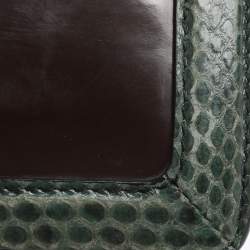 Pre Owned Dolce & Gabbana Multicolor Leather and Lizard Embossed Leather Rosalia Top Handle Bag