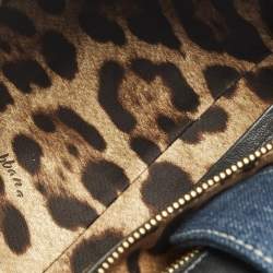 Pre Owned Dolce & Gabbana Blue Denim Large Miss Sicily Top Handle Bag