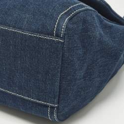 Pre Owned Dolce & Gabbana Blue Denim Large Miss Sicily Top Handle Bag