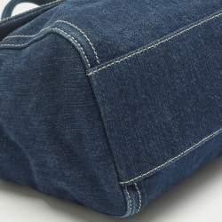 Pre Owned Dolce & Gabbana Blue Denim Large Miss Sicily Top Handle Bag