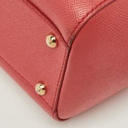 Pre Owned Dolce & Gabbana Red Leather Medium Miss Sicily Top Handle Bag