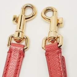 Pre Owned Dolce & Gabbana Red Leather Medium Miss Sicily Top Handle Bag