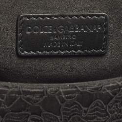 Pre Owned Dolce & Gabbana Miss Sicily Micro Black Lace and Leather Top Handle Bag