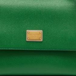 Pre Owned حقيبة دولتشي أند غابانا ميس سيسيلي متوسطة يد علوية جلد أخضر