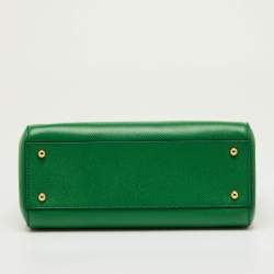 Pre Owned حقيبة دولتشي أند غابانا ميس سيسيلي متوسطة يد علوية جلد أخضر