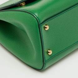 Pre Owned حقيبة دولتشي أند غابانا ميس سيسيلي متوسطة يد علوية جلد أخضر