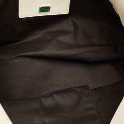 Pre Owned Dolce & Gabbana Yellow/White Lemon Print Canvas and Leather Tote