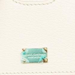 Pre Owned Dolce & Gabbana Yellow/White Lemon Print Canvas and Leather Tote