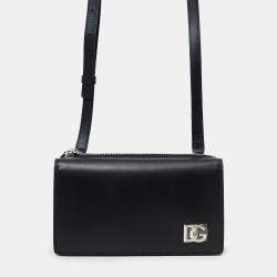 مملوكة مسبقًا Dolce & Gabbana Black Calfskin DG Millennials Convertible Crossbody
