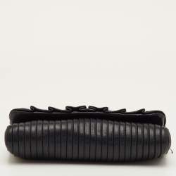 Pre Owned حقيبة كلتش دولتشي آند غابانا جلد أسود مطوي بسلسلة