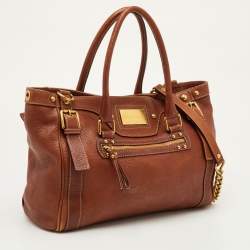 مملوكة مسبقًا Dolce & Gabbana Brown Leather Satchel