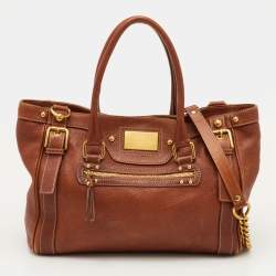 مملوكة مسبقًا Dolce & Gabbana Brown Leather Satchel