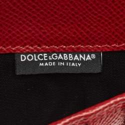 مملوكة مسبقًا محفظة دولتشي أند غابانا مس سيسيلي سلسلة جلد أحمر