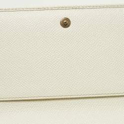 Pre Owned محفظة دولتشي أند غابانا ميس سيسيلي بسلسلة جلد أبيض