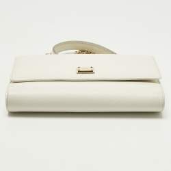 Pre Owned محفظة دولتشي أند غابانا ميس سيسيلي بسلسلة جلد أبيض