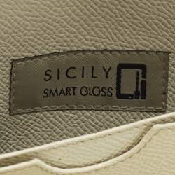 Pre Owned محفظة دولتشي أند غابانا ميس سيسيلي بسلسلة جلد أبيض